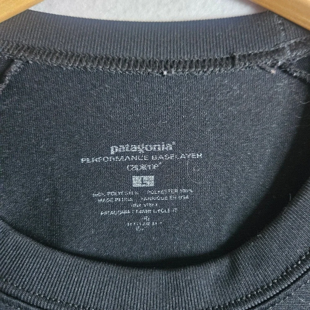 Patagonia Capilene Mens Large Black Long Sleeve Performance Baselayer Shirt L
